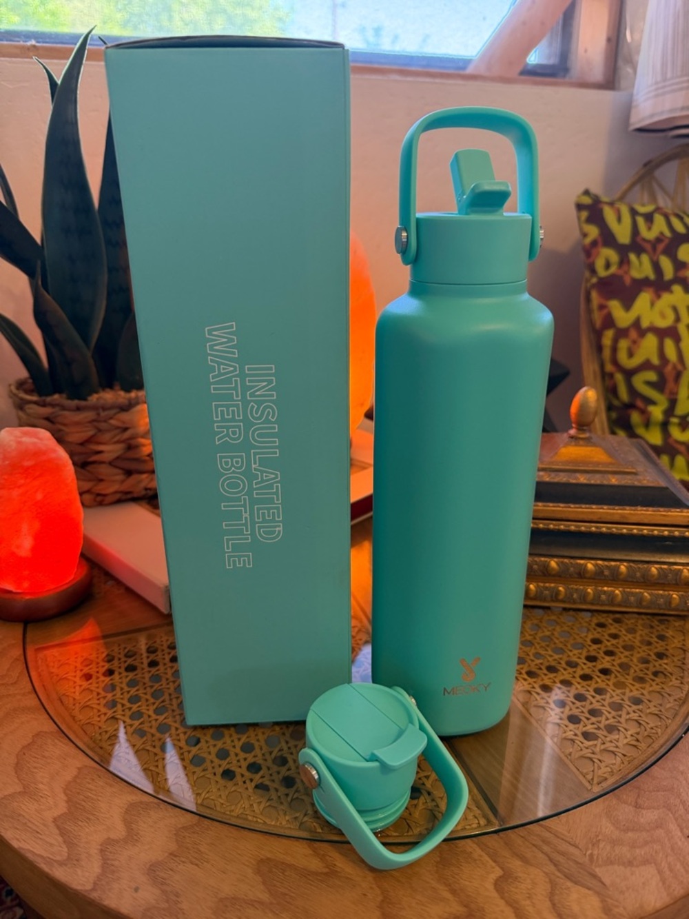 Turquoise Insulated Stainless Steel Water Bottle - Picture 3 of 3